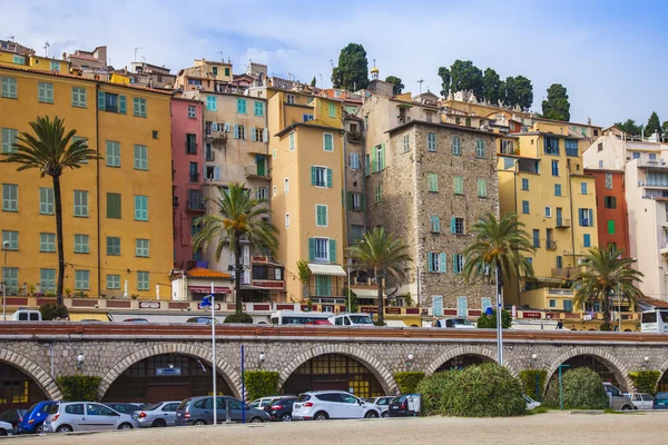 Menton , France. View of the city and waterfront from the sea — Stock Photo, Image