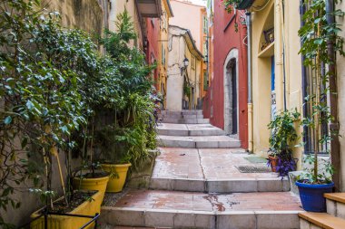 Menton, Fransa. Şehrin tipik görünümü