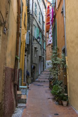Menton, Fransa. Şehrin tipik görünümü