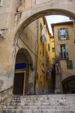 Menton, Fransa. Şehrin tipik görünümü