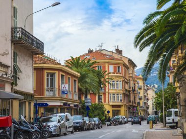 Menton, Fransa. Şehrin tipik görünümü
