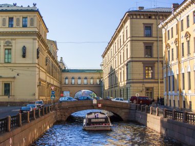 St. petersburg, Rusya Federasyonu, 30 Mayıs 2011. Kış canal ve hermitage Köprüsü Manzaralı