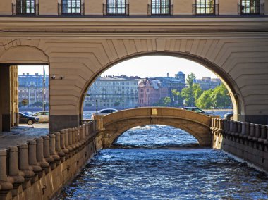 St. petersburg, Rusya Federasyonu, 30 Mayıs 2011. Kış canal ve hermitage Köprüsü Manzaralı