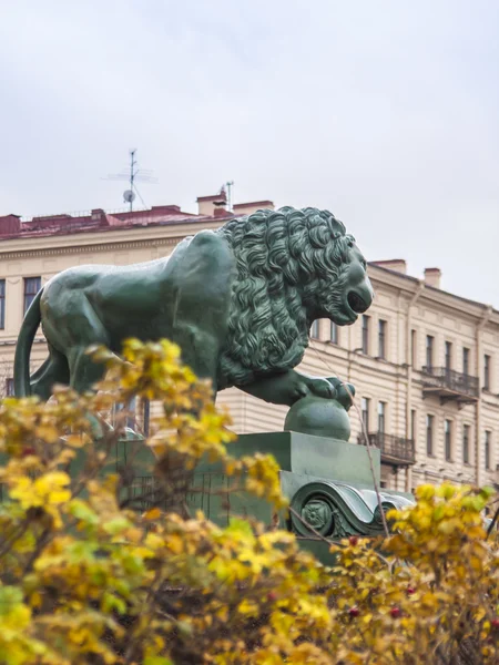 St.-Petersburg, Russia. Figure of a lion on the Neva — Stock Photo, Image