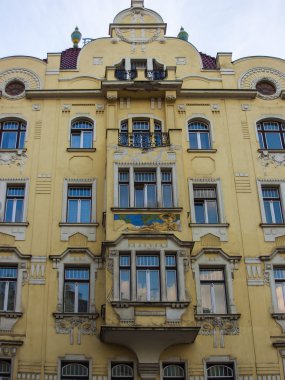 Prague, Çek Cumhuriyeti. şehrin tarihi evlerin tipik mimari detaylar