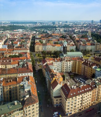 Prague, Çek Cumhuriyeti, 5 Temmuz, 2010. Televizyon Kulesi anket platformu üzerinden şehir görüntüsü