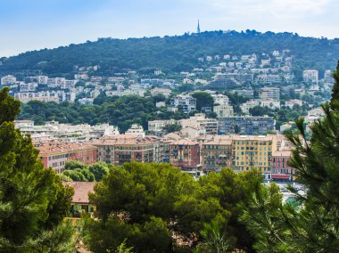 Nice, Fransa, 1 Temmuz 2011 tarihinde. güzel şehir liman. bir yüksek noktası görüntüleme