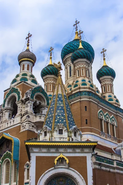 Nice, France, on July 3, 2011. Cathedral of the prelate Nikolay Chudotvorts (The Nikolaev cathedral) — Stock Photo, Image