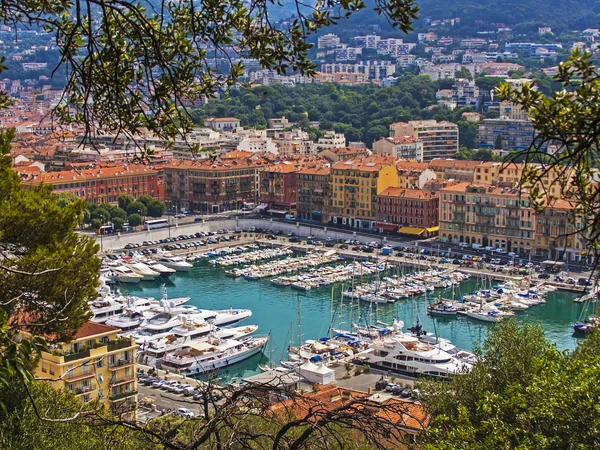 Nice, France, on July 1, 2011. City port of Nice. View from a high point — Stock Photo, Image