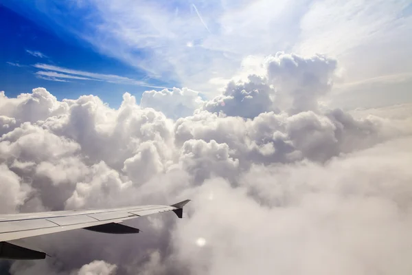 View of clouds from a plane window — Stock Photo, Image