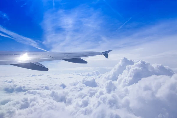 View of clouds from a plane window — Stock Photo, Image