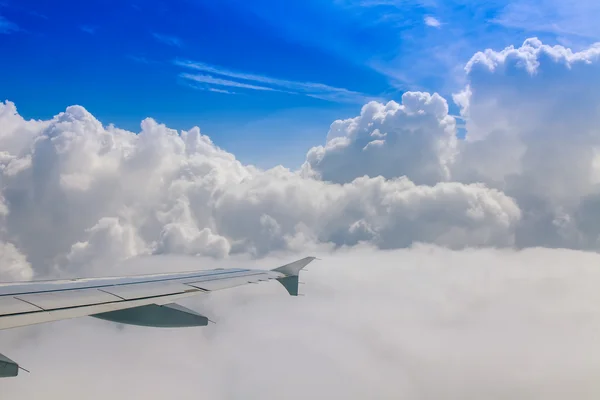 View of clouds from a plane window — Stock Photo, Image