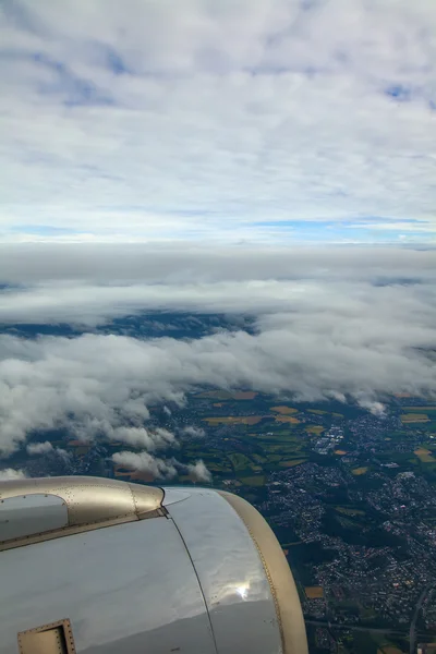 View of clouds from a plane window — Stock Photo, Image