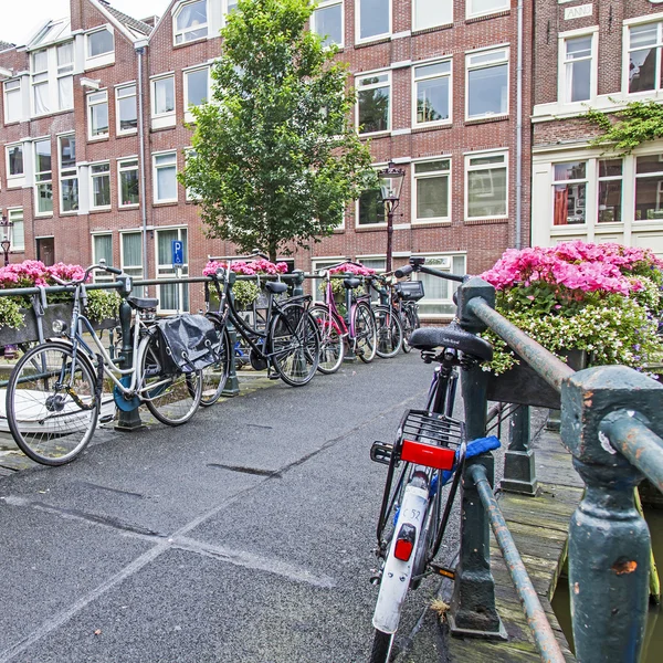 Amsterdã, Holanda, em 8 de julho de 2014. Vista urbana típica — Fotografia de Stock