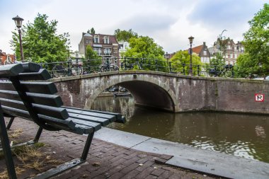 Amsterdam, Hollanda, 8 Temmuz 2014 tarihinde. tipik kentsel görünümü