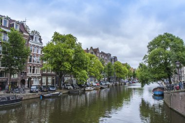 Amsterdam, Hollanda, 8 Temmuz 2014 tarihinde. tipik kentsel görünümü