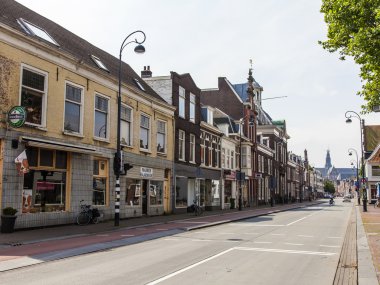 Haarlem, Hollanda-11 Temmuz 2014 tarihinde. eski binaları ile tipik bir kentsel görünümü