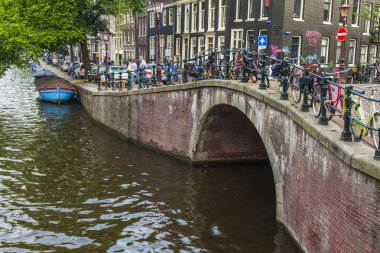 Amsterdam, Hollanda, üzerinde 10 Temmuz 2014. tipik kentsel görünümü