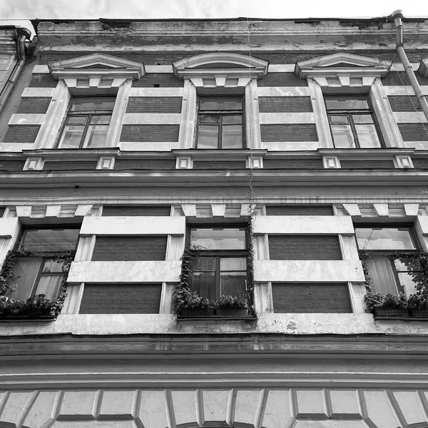 Vyborg Rusia Julio 2021 Fragmento Una Fachada Típica Edificio Conjunto — Foto de Stock
