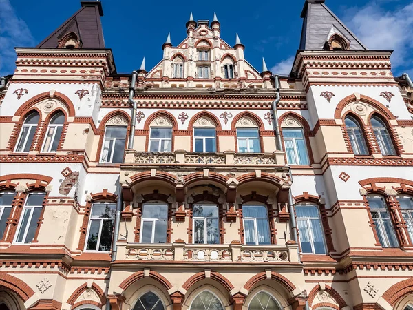 Vyborg Russia July 2021 Fragment Typical Facade Building Historical Architectural — Stock Photo, Image