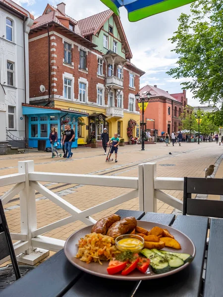 Zelenogradsk Russland Juni 2021 Architektonisches Ensemble Der Kurortniy Allee Tisch — Stockfoto