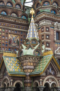 St. petersburg, Rusya Federasyonu-22 Temmuz 2012 tarihinde. Savior kan üzerinde katedral kilise Mimari Detaylar