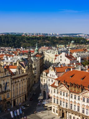 Prague, Çek Cumhuriyeti, 10 Temmuz 2010. toz Kulesi şehir görüntüsü