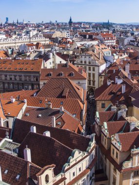 Prague, Çek Cumhuriyeti, 10 Temmuz 2010. toz Kulesi şehir görüntüsü