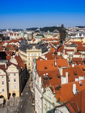 Prague, Çek Cumhuriyeti, 10 Temmuz 2010. toz Kulesi şehir görüntüsü