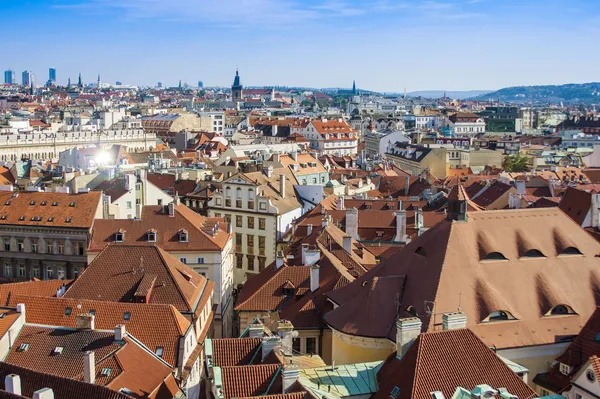 Prague, Czech Republic, on July 10, 2010. View of the city from the Powder Tower — Stock Photo, Image