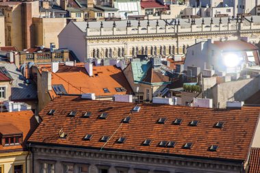 Prague, Çek Cumhuriyeti, 10 Temmuz 2010. toz Kulesi şehir görüntüsü