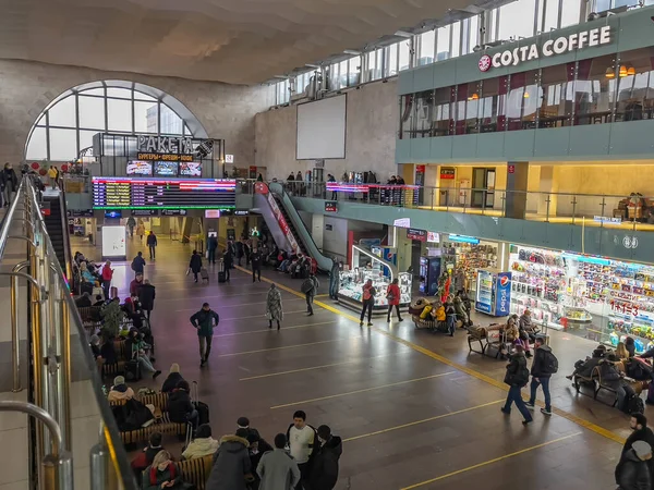 Moskva Rusko Listopadu2021 Stanice Leningrad Cestující Očekávají Odjezd Vlaku — Stock fotografie