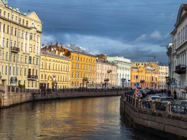 St. Petersburg, Rusya, 4 Kasım 2021. Moika Nehri manzarası