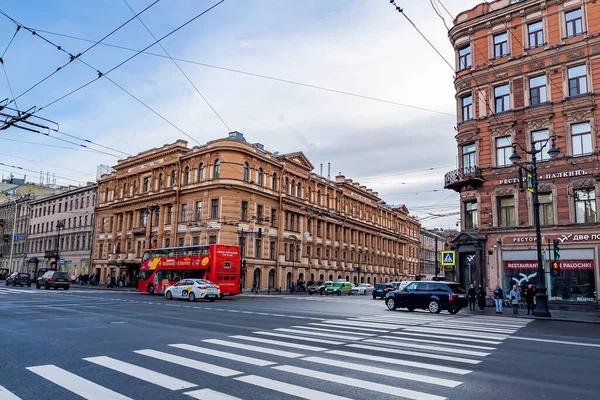 Sankt Petersburg Russland November 2021 Newski Prospekt Ist Die Hauptstraße — Stockfoto