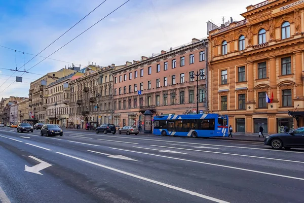 Sint Petersburg Rusland November 2021 Nevsky Prospect Hoofdstraat Van Stad — Stockfoto