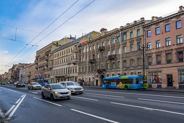 Sint Petersburg Rusland November 2021 Nevsky Prospect Hoofdstraat Van Stad — Stockfoto
