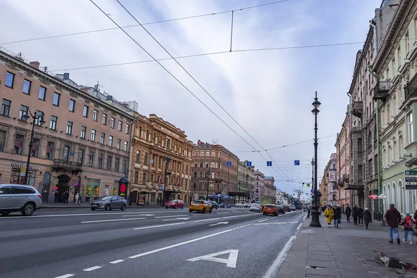 Sankt Petersburg Rusia Noiembrie 2021 Nevsky Perspectiva Este Strada Principală — Fotografie, imagine de stoc