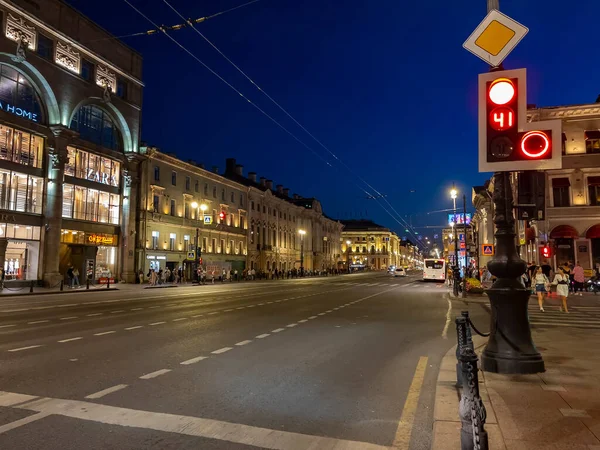 Petrohrad Rusko Července 2021 Město Večerním Čase Nevsky Avenu — Stock fotografie