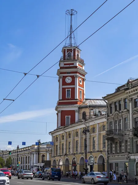 2021年7月27日 俄罗斯圣彼得堡 Nevsky的前景 Duma塔 — 图库照片