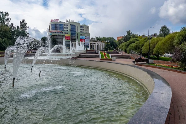 Pushkino Russia Agosto 2021 Vista Sulla Città Giornata Nuvolosa Estiva — Foto Stock