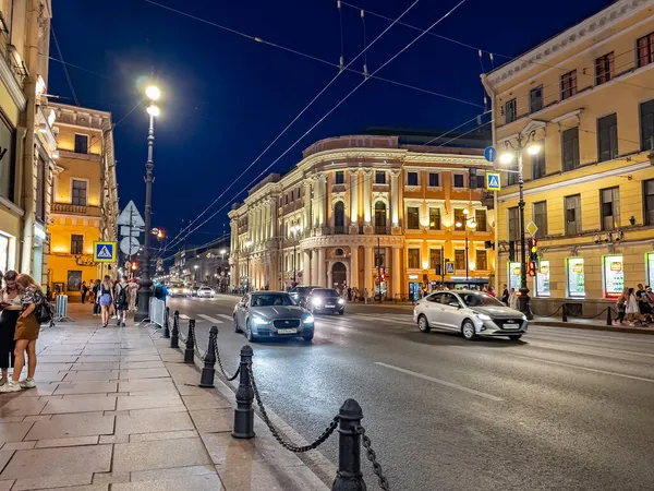 Petersburg Russia July 2021 City Evening Time Nevsky Avenu — Stock Photo, Image