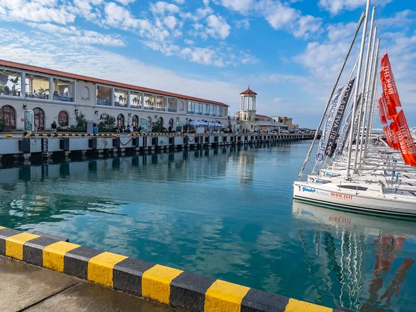 Sochi Rusia Octubre 2021 Yates Puerto Sochi Marina — Foto de Stock