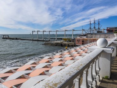 Sochi, Rusya, 19 Ekim 2021. Karadeniz 'in resimli rıhtımı