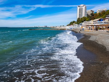 Sochi, Rusya, 19 Ekim 2021. Karadeniz 'in resimli rıhtımı