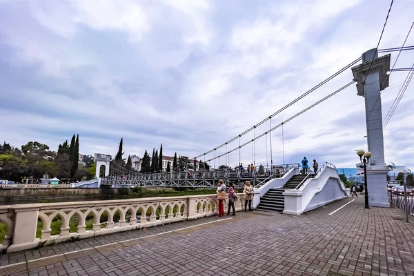 Sochi Russia April 2021 Picturesque Embankment Sochi River — Stock Photo, Image