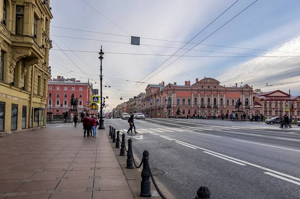 Sint Petersburg Rusland November 2021 Nevsky Prospect Hoofdstraat Van Stad — Stockfoto