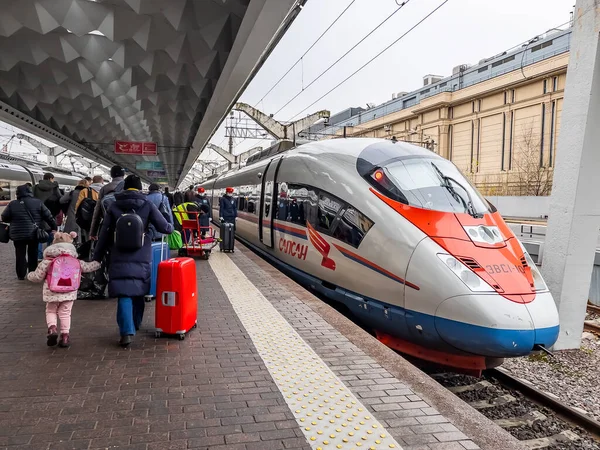 Saint Pétersbourg Russie Novembre 2021 Train Moderne Grande Vitesse Sapsan — Photo