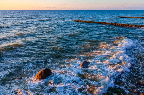 Paisaje Marino Sin Conexión Con Olas Espuma Fondo Naturaleza —  Fotos de Stock