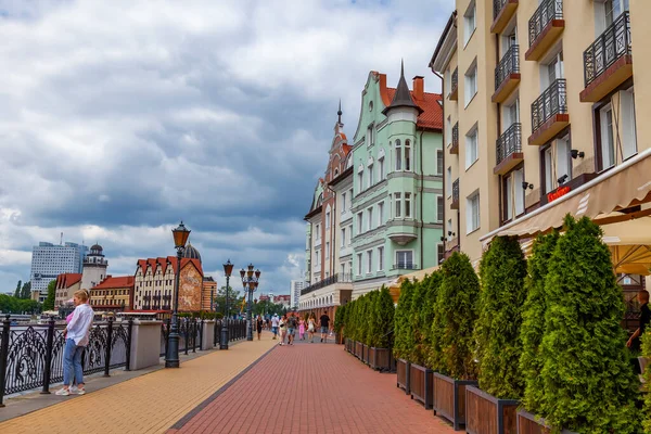 Kaliningrad Russia June 2021 Pregolya River Embankment One City Attractions — 图库照片