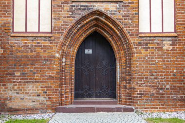 Kaliningrad, Rusya, 28 Haziran 2021. Katedral cephelerinden birinin mimari parçası.